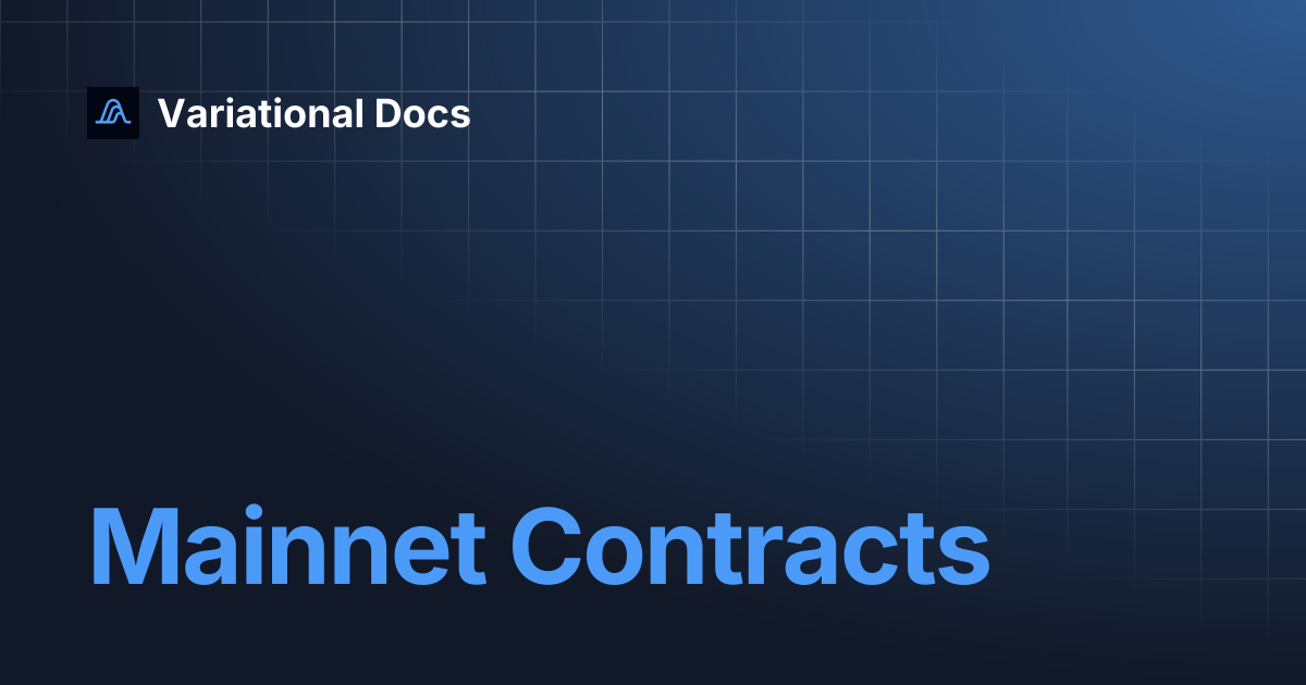 Mainnet Contracts | Variational Docs